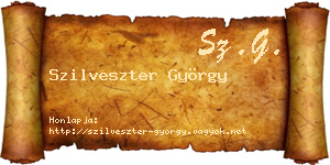 Szilveszter György névjegykártya