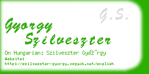 gyorgy szilveszter business card